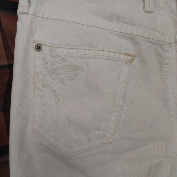 Eddie Bauer Women's White Embroidered Pocket Denim Ankle Jeans 4R - Picture 3 of 5